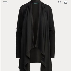 Ralph Lauren Open Draped Cardigan w/leather lining - Size XS